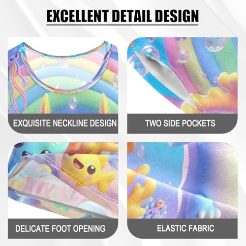 Pajama Sets Short Sleeve Colorful Underwater Axolotl Soft Cotton Summer Sleepwear 2 Piece PJS Size 5-14T3