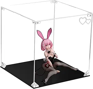 CHILLCASE Clear Acrylic Display Case with Meaningful Engraving Design,Self-Assembled Display Box,Dust-Proof Showcase for Action Figures Collectibles(Love,9.8×9.8×9.8 inch