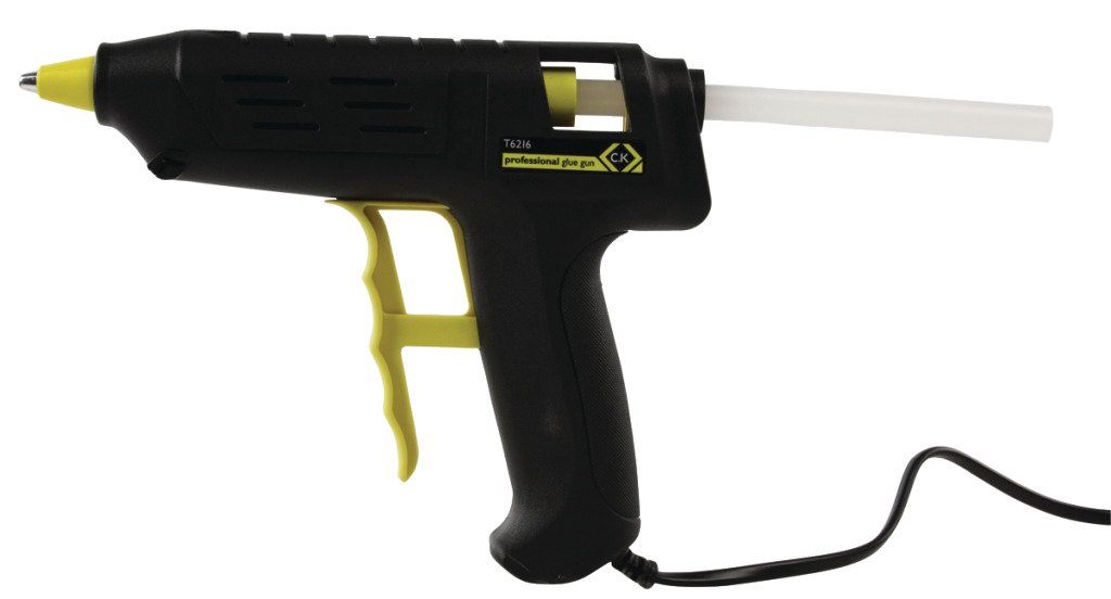 C.K T6216 pistolet do klejenia na gorąco z akcesoriami, w zestawie walizka 11 mm 80 W, czarny