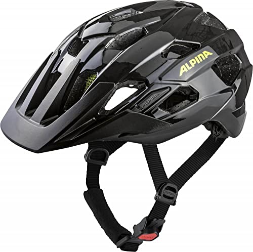 ALPINA ANZANA MTB-Fahrradhelm, Black-neon Yellow, 52-57 cm