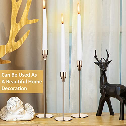 Set Of 9 Candle Holders Candlestick Holder For Tapered Candles Decorative Candle Sticks Long Holder Table Centerpiece Candle Holders For Home Decor Wedding Dinning Party Anniversary Supplies (Gold) #TOP6