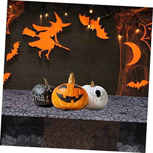 Nappe Halloween pour repas effrayant en dentelle de polyester résistante - 6