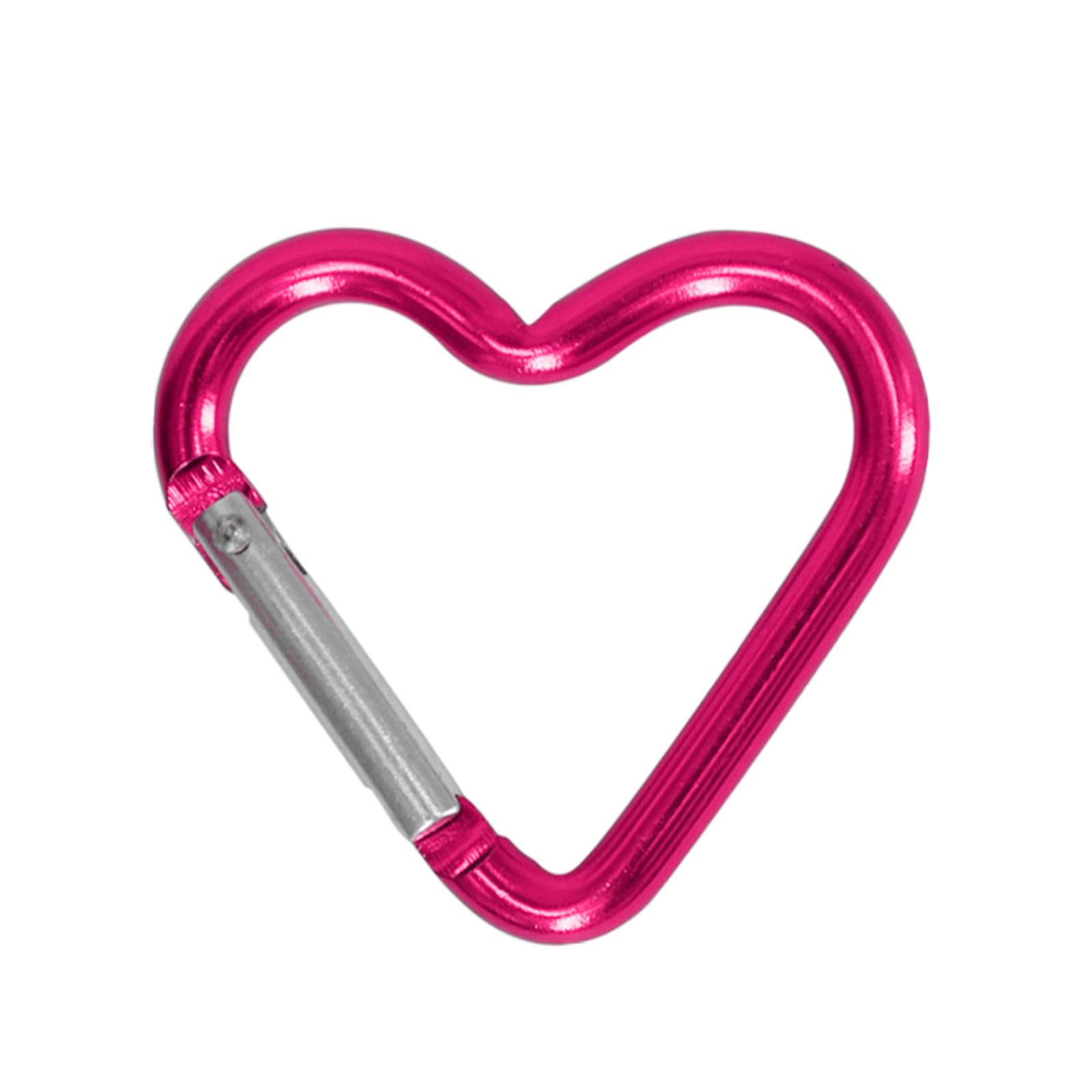 Youngy Outdoor Carabiner Heart Keychain Clip Aluminum Alloy Rings Climbing Clips Spring Snap Hook Carabiner Portable Spring Snap Hook Carabiner, deep rose red