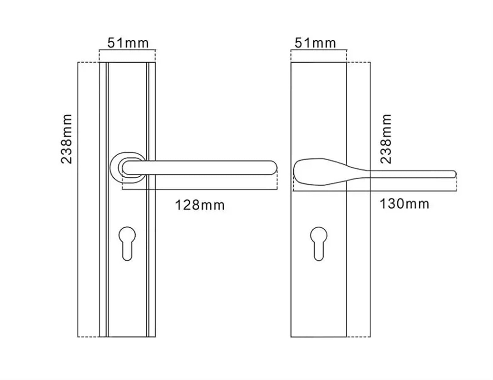 1 Juego de cerradura for dormitorio interior, manija puerta madera maciza for el hogar, lujo con luz cepillada cobre, accesorios hardware for Manilla Puerta Exterior(Gold)
