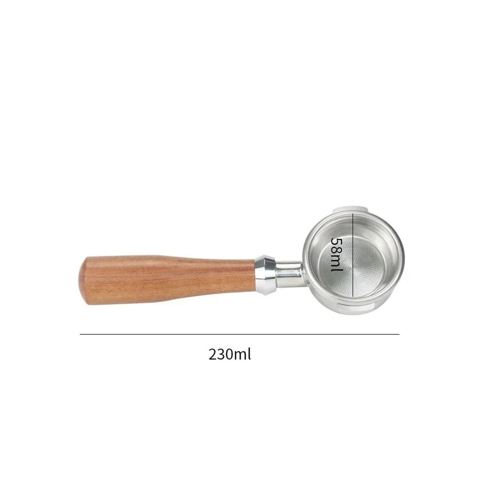 Mango De Portafiltro Sin Fondo For Cafetera De 58 Mm, 2 Orejas, Compatible Con Breville, BES900 BES920 BES980, Pieza De Repuesto De Espresso De Acero Inoxidable 304 | 58mm-Breville-E1