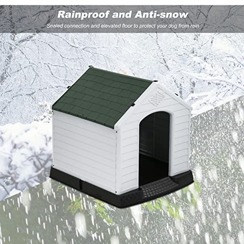 FDW Dog House Indoor Outdoor Durable Ventilate Waterproof Pet Plastic Dog House for Small Medium Large Dogs Insulated Puppy Shelter Kennel Crate with Air Vents and Elevated Floor - Image 5