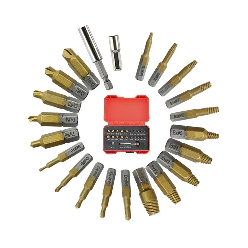 Juego de extractores de tornillos con soporte magnético y adaptador de casquillo for taladros eléctricos