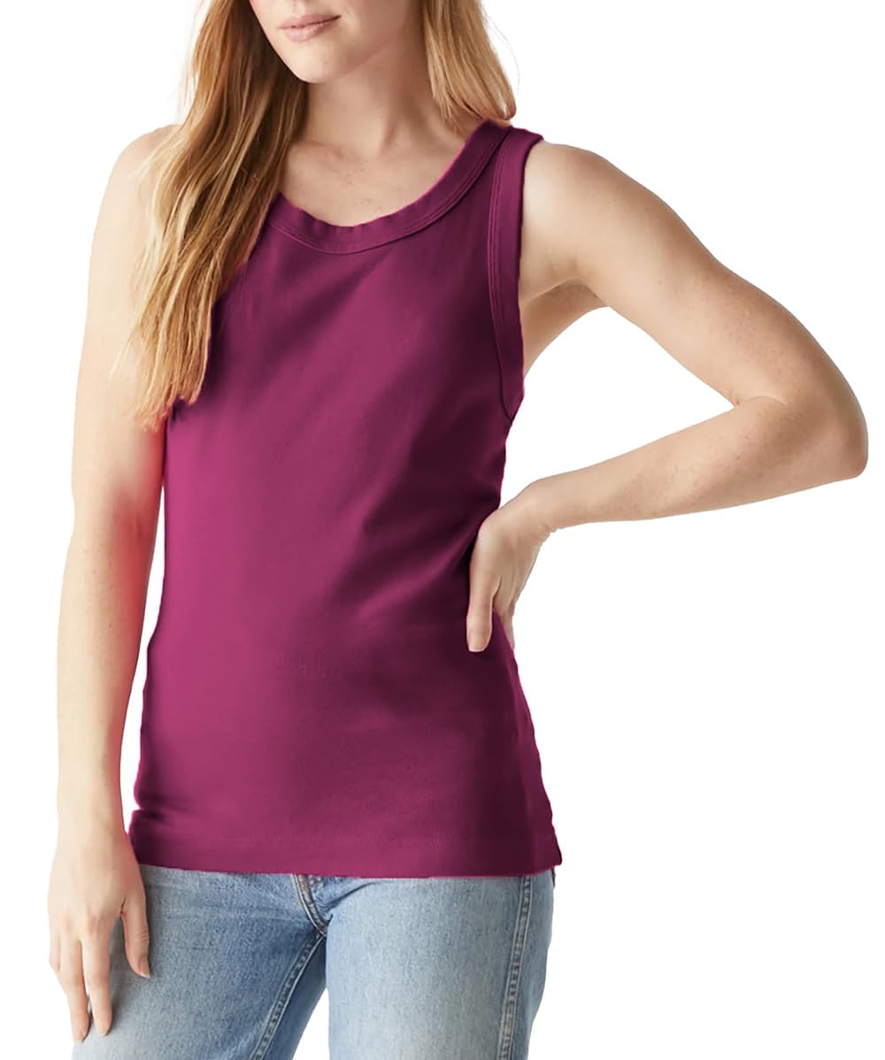 Michael Stars Women's Paloma Wide Binding Cotton Tank Top - Everyday Basic