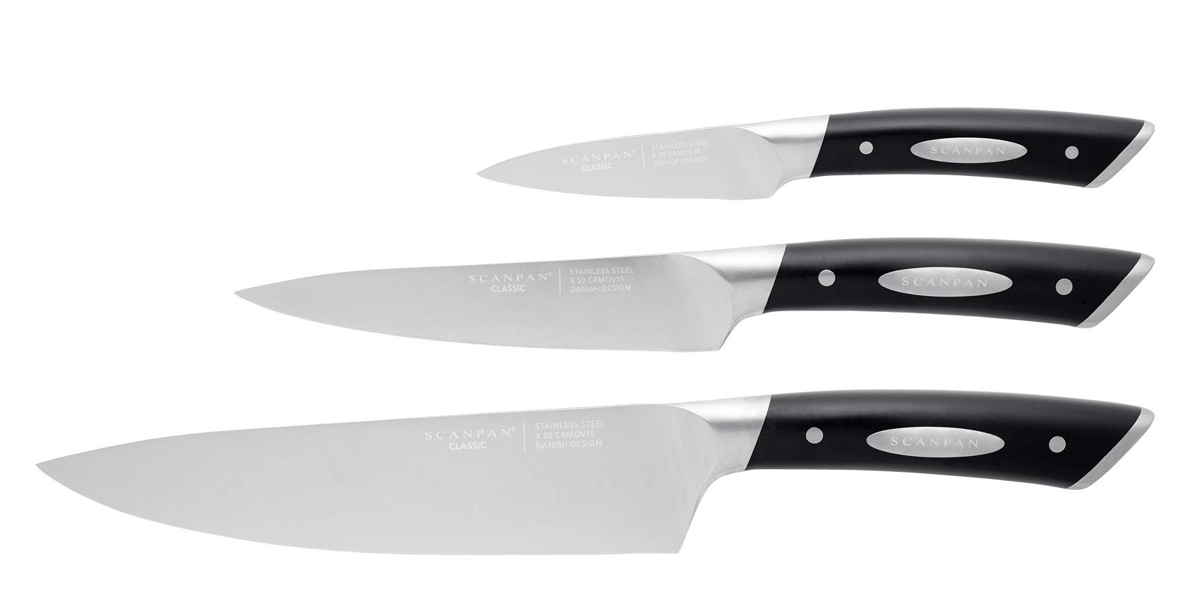 Set 3 couteaux Scanpan Classic office universel chef pour réussir vos recettes