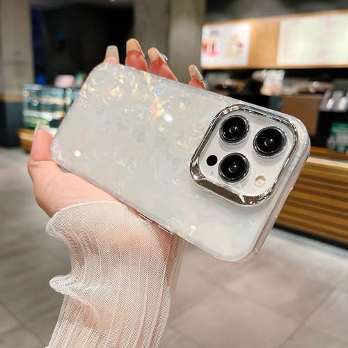 Image of COVERLY for iPhone 12 Pro Holographic Marble Glitter Case,Luxury Laser Colorful Dream Hard Shell Phone Case Camera Lens Protection Bling Nebula Shockproof Aesthetic Cover for Apple iPhone 12 Pro