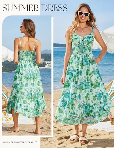 Image of GRACE KARIN Womens Maxi Floral Sundresses Summer Beach Boho Dress Spaghetti Strap Dresses Casual Fashion Clothes with Pockets