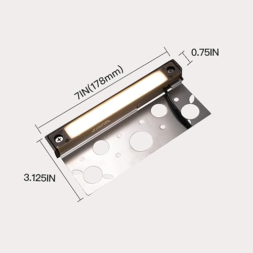 Miniatura 7 de Gardenreet Luz LED Hardscape,Carcasa de latón fundido,Fuente de luz integrada 3W 3000K, luz de paso LED, 7 pulgadas de largo, bajo voltaje 12V ACDC