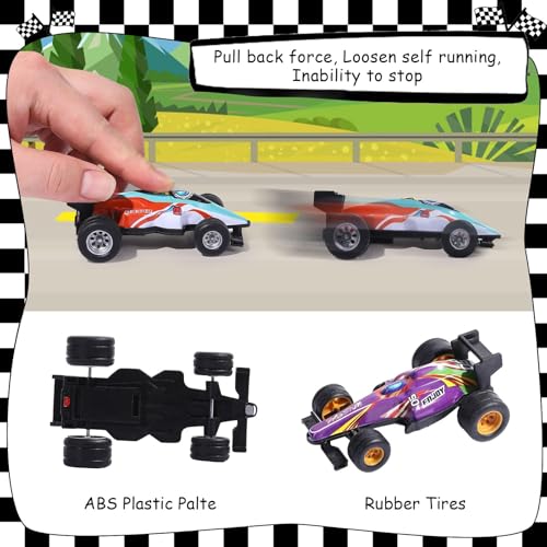 Pack 24 carros de juguete F1 pull-back para niños miniatura 4