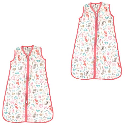 Image of Hudson Baby Unisex Muslin Cotton Sleeveless Wearable Sleeping Bag, Sack, Blanket, Woodland Fox 2-Pack, 18-24 Months