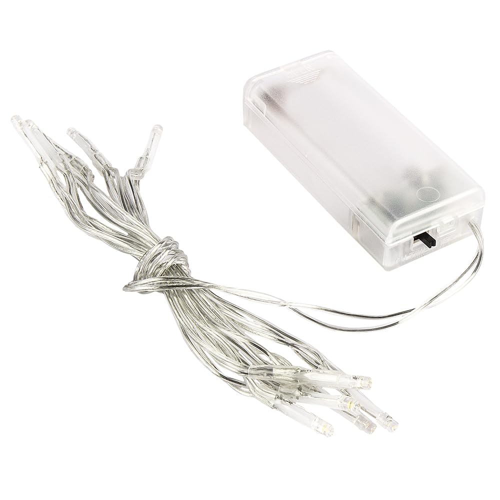 Ideen mit Herz 10er LED-Lichterkette mit Timer (6 Stunden AN | 18 Stunden AUS), wird mit Batterie betrieben | warmweiß, 3mm Lampen-Ø, 120cm lang