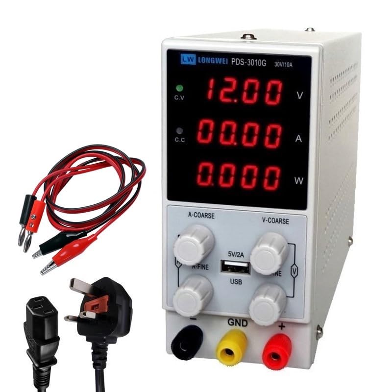 ADJUSTABLE POWER SUPPLY 30V 10A DIGITAL LED FINE COARSE VARIABLE PRECISION LAB
