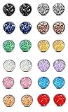 ATIMIGO Druzy Silver Stud Earrings Set for Girls Women Stainless Steel Hypoallergenic Pierced Earrings 12 pairs