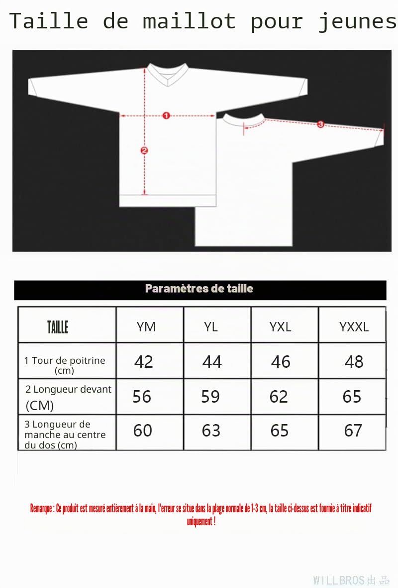 Youth Jeunesse Ensemble Pantalon en Jersey pour les Enfants MX Motocross Gear Set Enduro Combinaison de Course Off-road MTB ATV Moto Garçons Filles