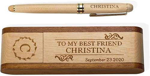 Juego de bolígrafos y estuches de madera personalizados, bolígrafo de madera natural, regalo de cumpleañosNavidadgraduación para