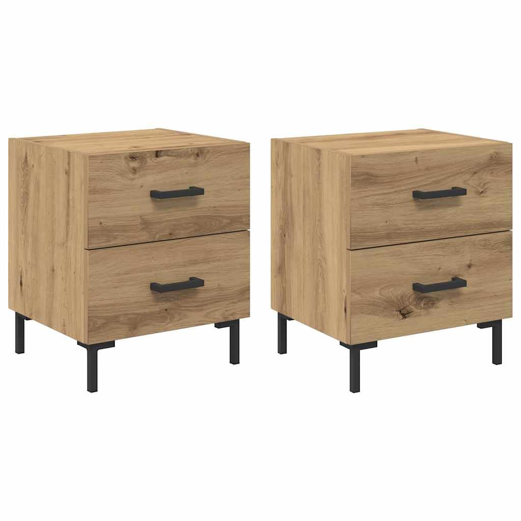 Nachttisch 2er Set Artisan-Eiche 40x35x47,5 cm Holzwerkstoff
