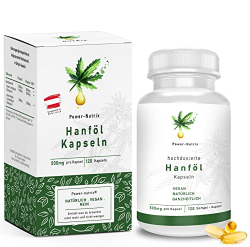 Hanföl Softgel Kapseln - hochdosiert | Premium Cannabis Sativa - 1000mg Tagesempfehlung | pflanzliches Omega 3 und -6 im optimalen Verhältnis 1:3 | Alpha Linolensäure (ALA) | Hanfsamenöl, made in DE Cover