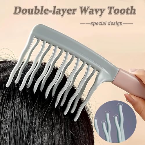 Peine de Dientes Anchos Doble Fila para Mujer 2 Piezas miniatura 4
