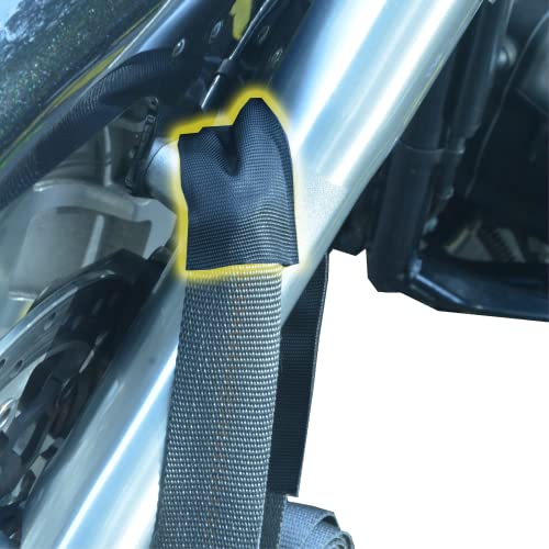 Tiras de amarração para motocicleta (pacote com 2) - Resistência à ruptura da teia de 10 k lb 5 cm x