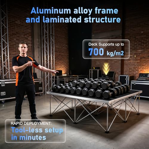 Image of 8x8ft Heavy Duty Portable Stage Platform, 1540 lbs Capacity Modular Stage