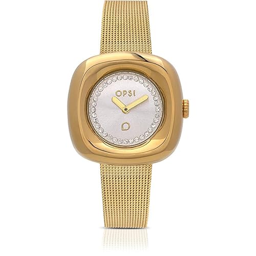 Montre bracelet en maille avec boîtier en métal opsobjects