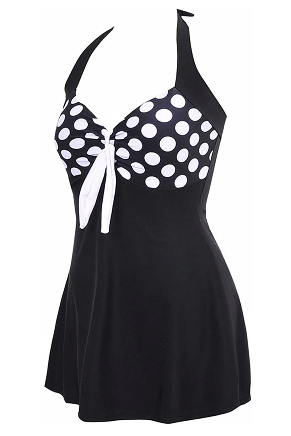 AMAGGIGO Damen Neckholder Push up BadekleidFigurformender Bunt Badeanzug mit Röckchen Bauchweg Einteiliger Badekleid