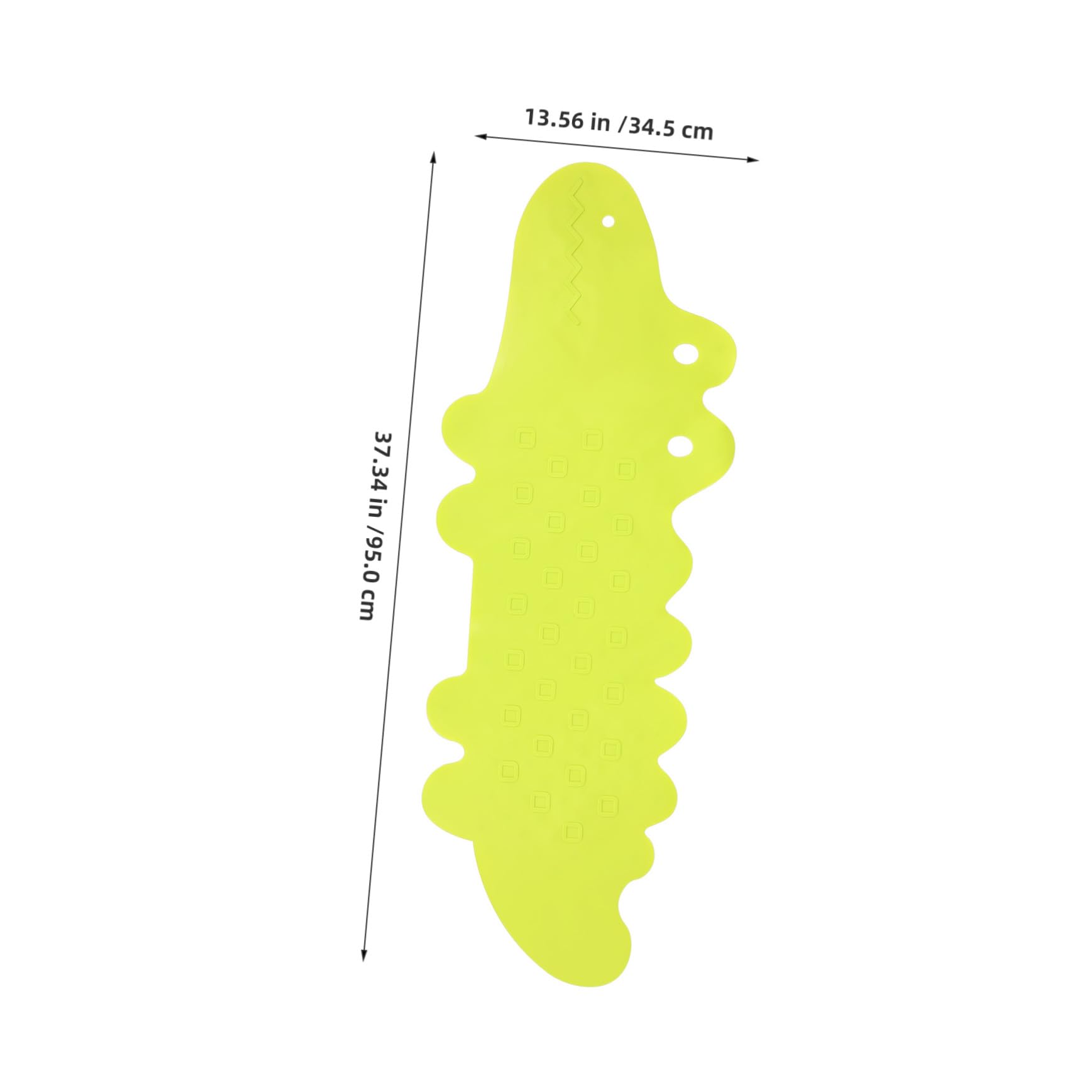 Zerodeko Tapis de Bain Antidérapant pour Garçon et Filles en TPR Vert avec Ventouses, Forme Crocodile, pour Sol de Salle de Bain et Sauna, Dessin Animé Amusant