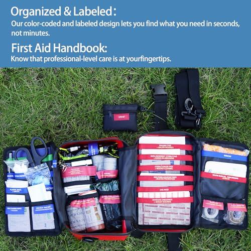 Image of Besst Survivor Waterproof First Aid Kit -Complete Trauma Gear With Labeled Storage, MOLLE System&CPR Kit, Practical Medical Kit For Boating, Marine, Camping, Hurricane, Vehicle And Household Emergency
