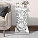Pregaspor Crushed Diamond Mirrored End Table, Unique Side Table with Crystal Inlay,Coffee Table for Living Room Bedroom