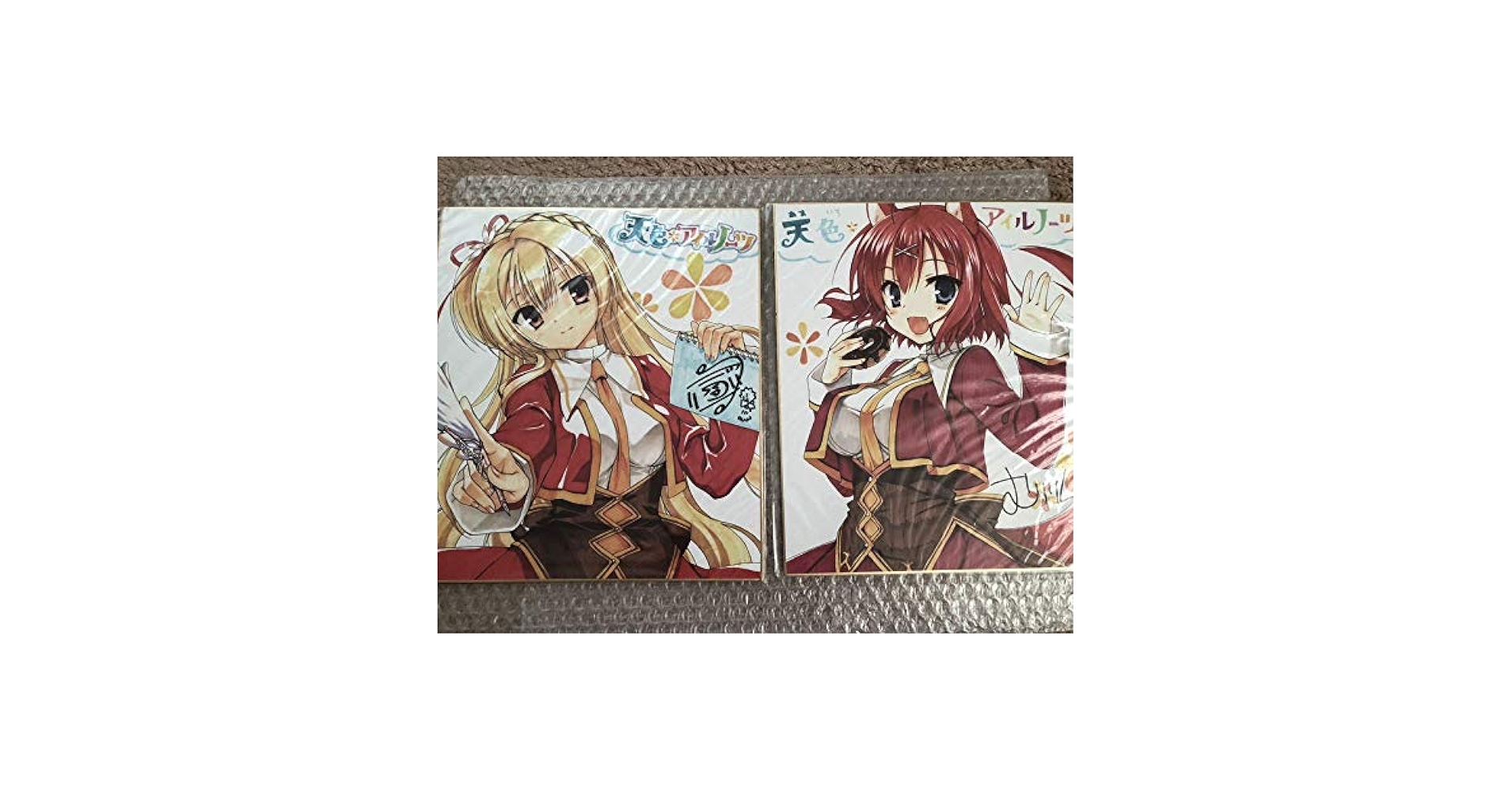 ゆずソフト　天色アイルノーツ オフィシャル通販特典　 こぶいちむりりん 天色*アイルノーツ こぶいち&むりりん複製サイン入り特典色紙4種