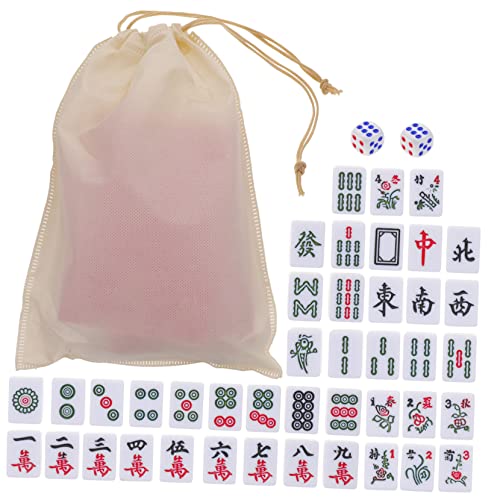 Jeu de Mahjong portable UPKOCH mini set de voyage léger pour soirées et déplacements