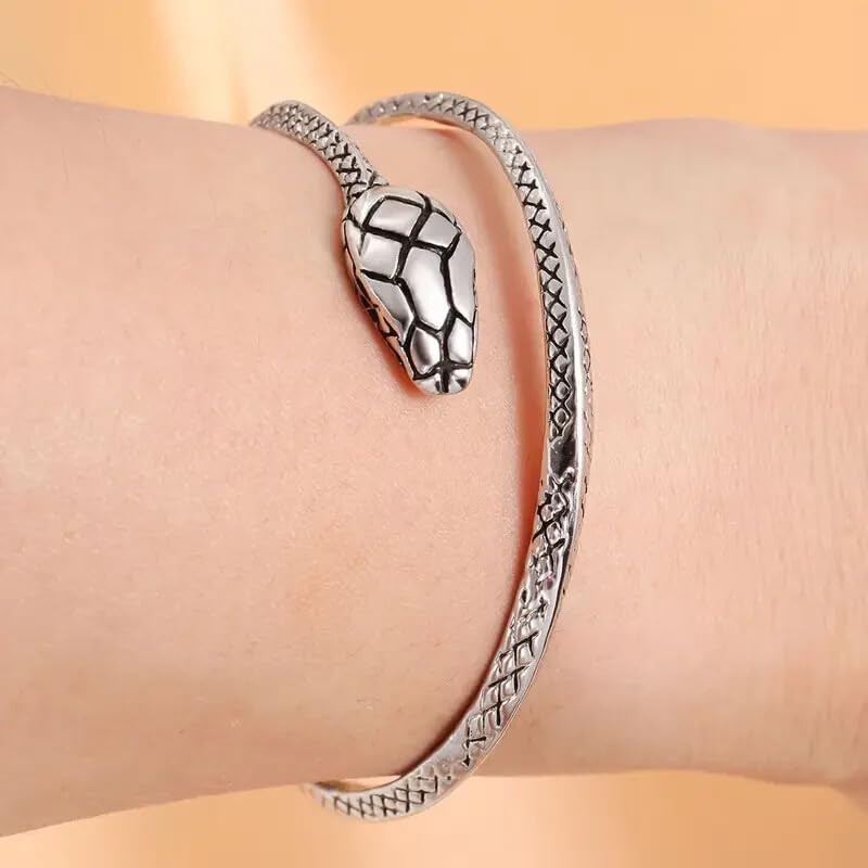 Elegant Unique 925 Sterling Silver Charm Cobra Snake Design Bracelet Bangle Cuff KL3192 Affordable Matching Bracelets Elegant Accessories Daily Wear Jewelry Sleek Minimalist Designs4
