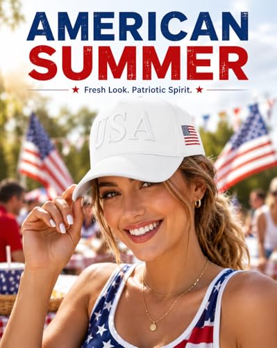 Image of USA Flag Hat for Men Women - 3D Embroidered Patriotic Baseball Cap, 4th of July, 250th