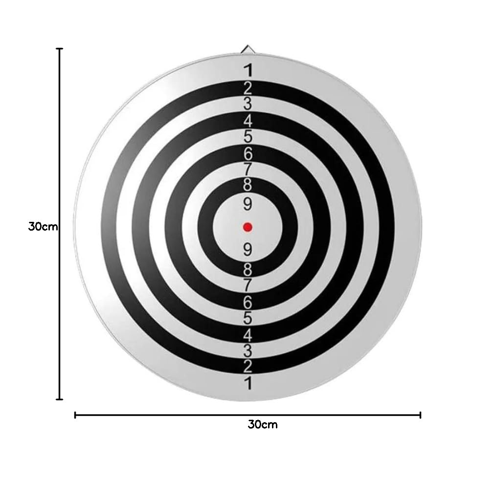Gioco Bersaglio Freccette tiro al Bersaglio tabellone tiro a Segno Bambini Adulti con frecce in Acciaio Darts Board Double Face Bianco Nero 30 cm Rotondo casa da Appendere a Muro (1)