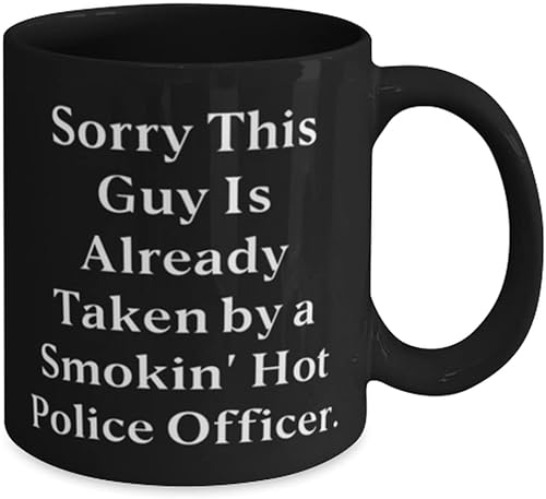 Miniatura 2 de Fun Police officer Gifts, Sorry This Guy Is Already Taken by a', Police officer 11oz 15oz Mug From Friends, Gifts For Friends, Police gifts, Cop