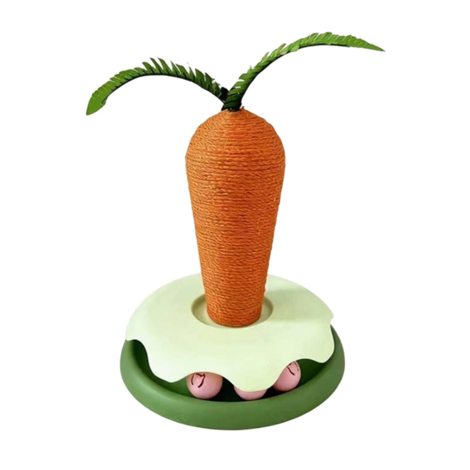 Griffoir avec Jeu Balles en Corde Sisal Griffoir Vertical Carotte Interactif Poteau à Griffer avec Circuit pour Chats D'intérieur, Chatons, Carotte, Grand