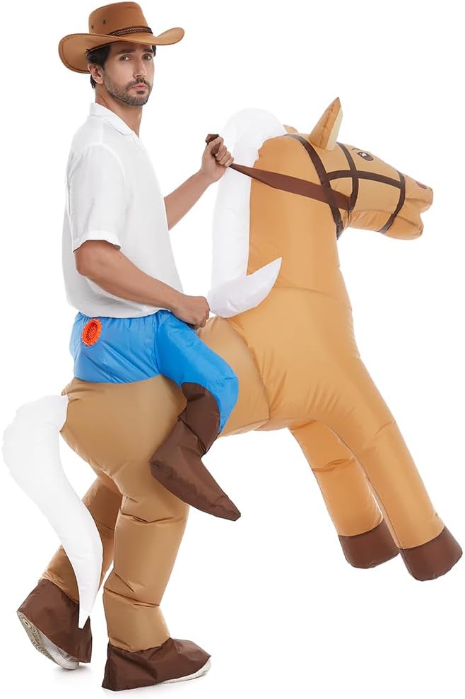 HSCTEK Adult Inflatable Horse Ride On Costume - Image 3