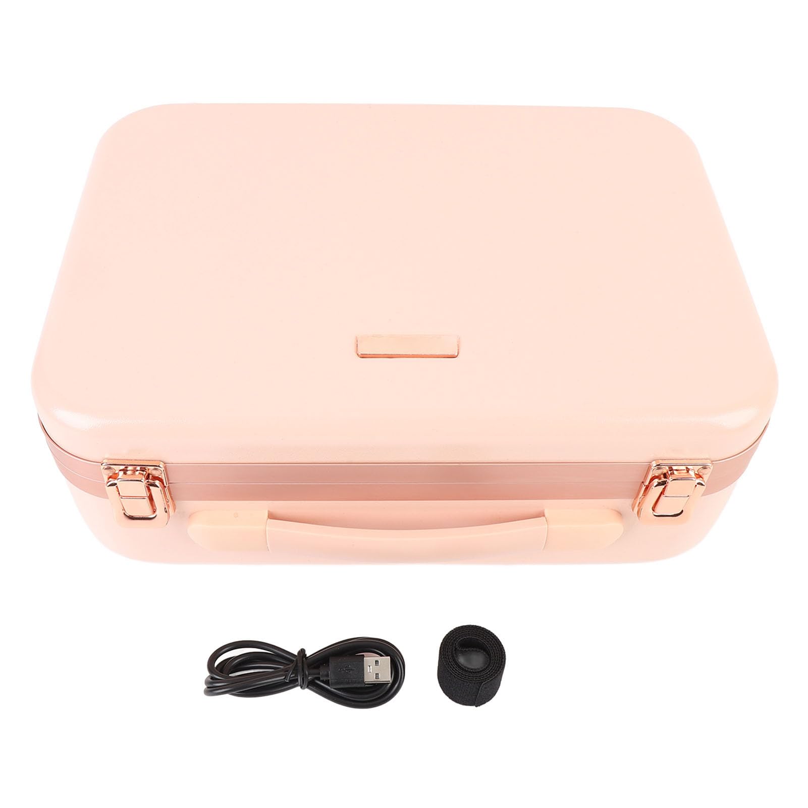 Reise Make-Up Tasche Mit LED-Spiegel, 3 Farbe Und Stepless Dimmbarer Wieder Aufladbarer Kosmetischer Zug Koffer Mit Teiler Und Make-Up Pinsel Halter Tragbarer Kosmetischer Organize