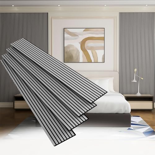 Umedol Wood Slat Wall Panel, 4-Pack Acoustic Slat Wall Paneling for Interior Wall Decor, 94.5