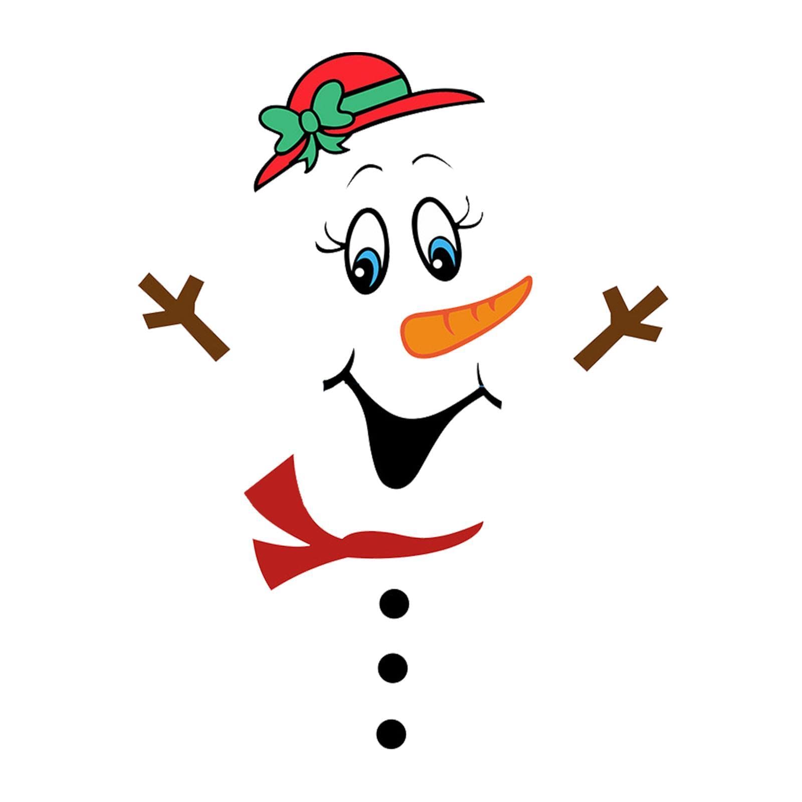 SAZ DEKOR Snowman Refrigerator Sticker Expression Waterproof Christmas Decor CT030