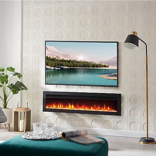 Miniatura 2 de Balderia Agnes 50 - Chimenea Eléctrica Decorativa De Pared Con Efecto Llama Led
