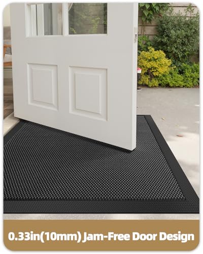 Tapis d'entrée imperméable paillasson extérieur lavable profil bas
