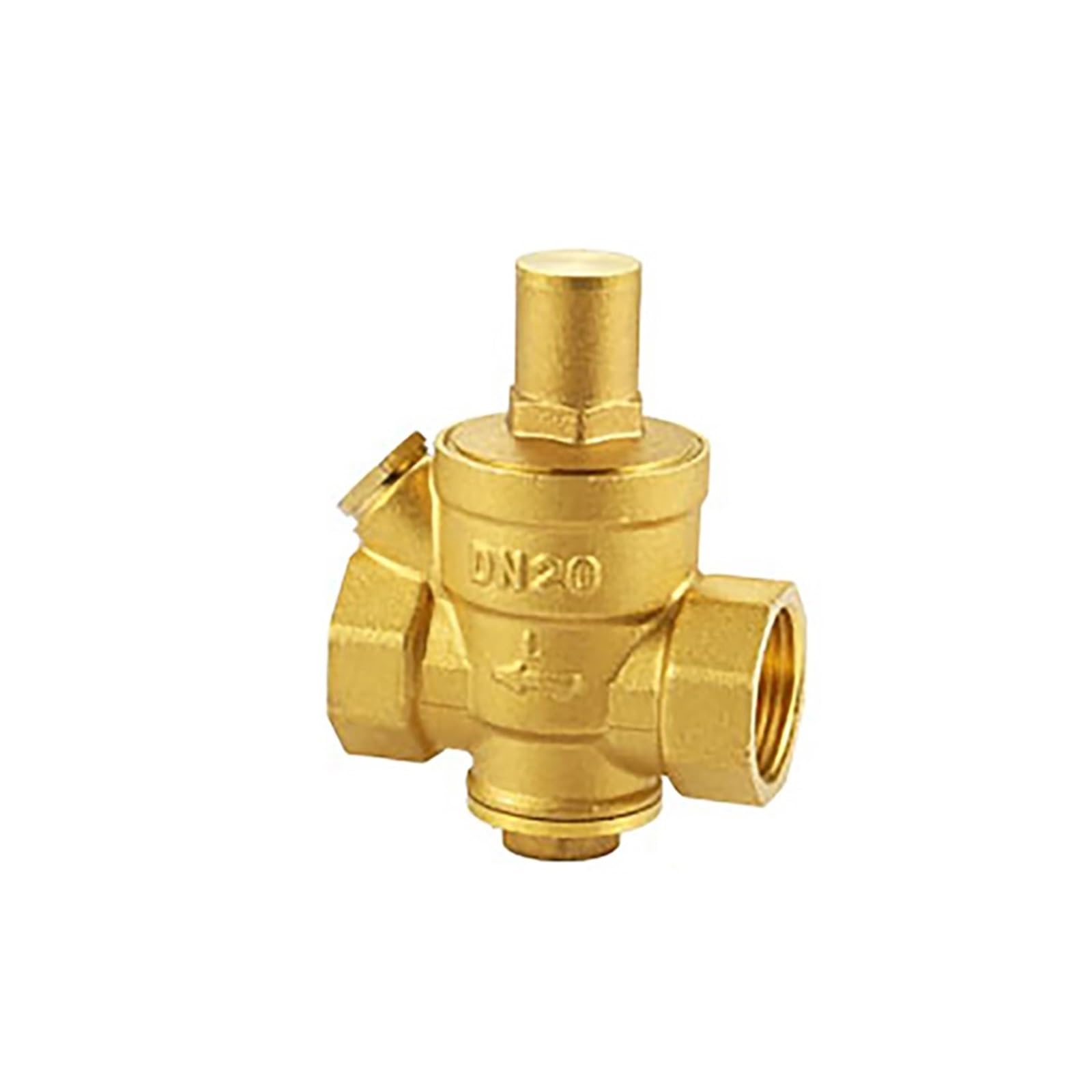 Válvulas multibloque de control de admisión, 1/2" 3/4" 1" Válvulas reductoras de presión de latón 1,6 MPa Manómetro Tipo ajustable(Válvula con calibre, 1/2")