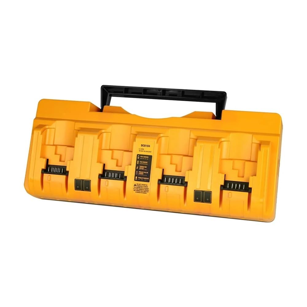 Reemplazo Compatible for Cargador de batería Dewalt DCB104, Compatible con estación de Carga de batería múltiple Dewalt 12V 18V, Cargador rápido de 4 Puertos(UK Plug)