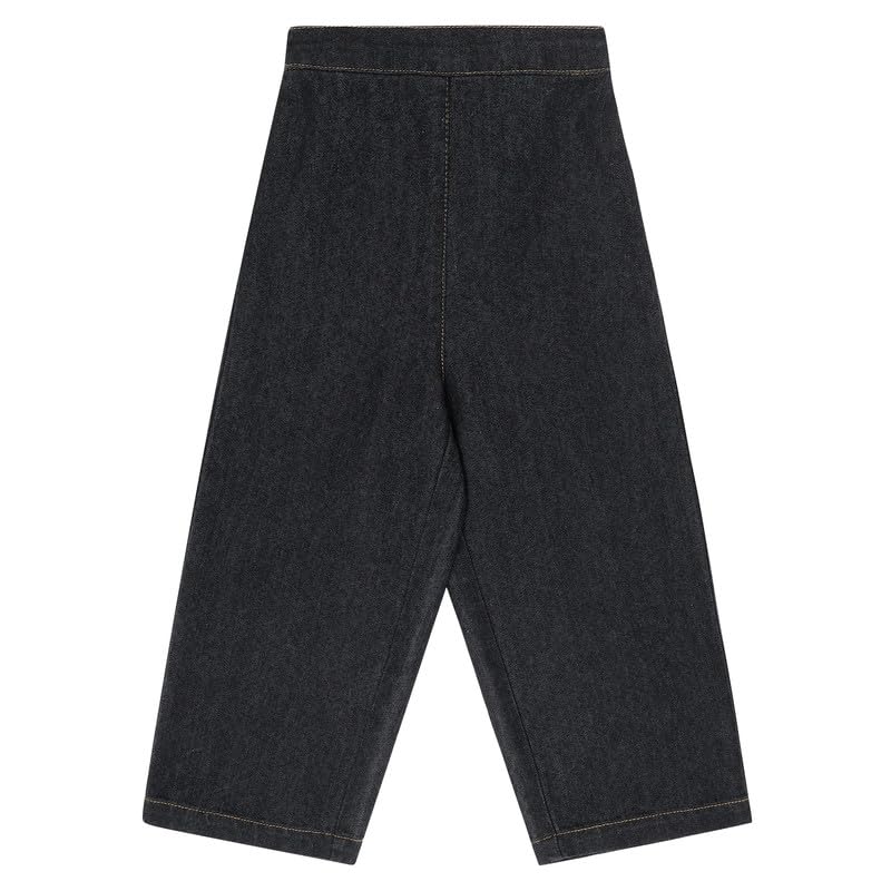 Image of superminis Girl's Denim Solid Top And Trouser Co-Ords Set Dress | Stylish & Comfortable