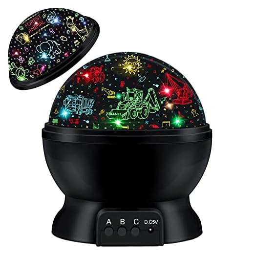 ANTEQI Star Projector Night Light for Kids, Car and Animal Theme Baby Light Projector, Truck Nursery Lamp for Toddler Baby Boy Girl Birthday Christmas Gifts for Bedroom